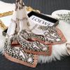 Premium leopard print chain element printing 70 imitation silk scarf spring and autumn fashion matching shawl scarf