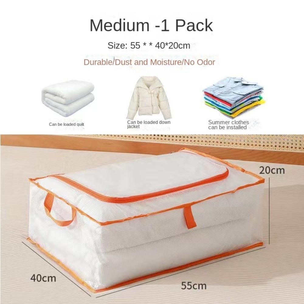 

Transparent Clothing Storage Bag Foldable Wardrobe Sorting Storage Clothes Organizer 40*55*20cm