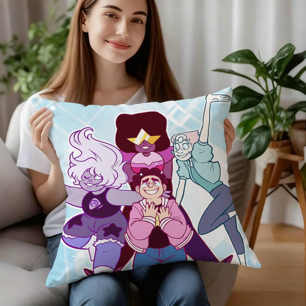 S-Steven Universe Art Pillow Case Plush Fabric Soft Pillowcase Double Sided Print Cushion Cover Household Gifts