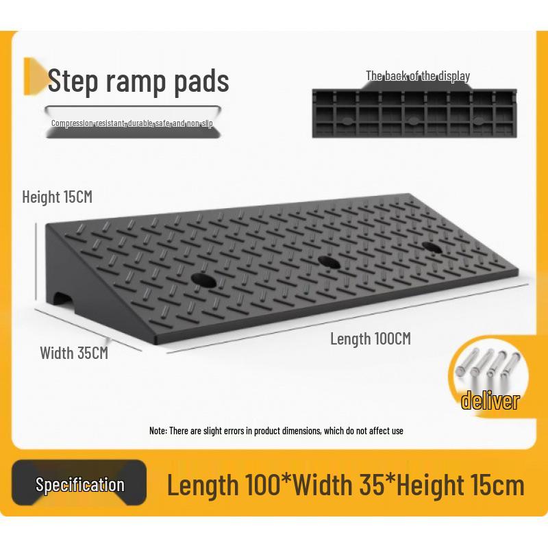 Rubber Curb & Threshold Ramp Mat for Home and Car 