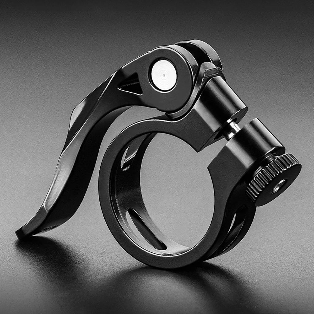 Bicycle seatpost clamp for 272 and 286 mm saddles with quick release, black