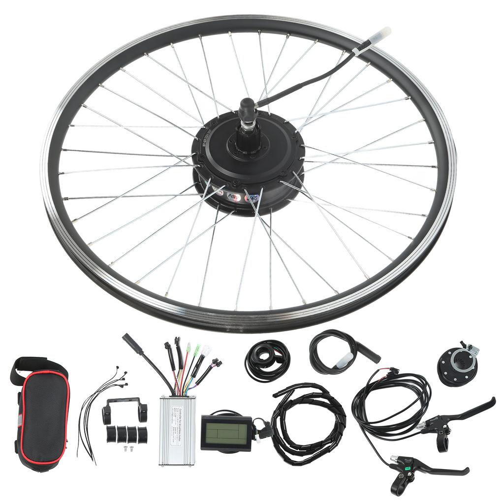 48V 500W Electric Bike Conversion Kit Rear Wheel Cassette Hub Motor Kit with 11A Controller and LCD3 Panel 24inch