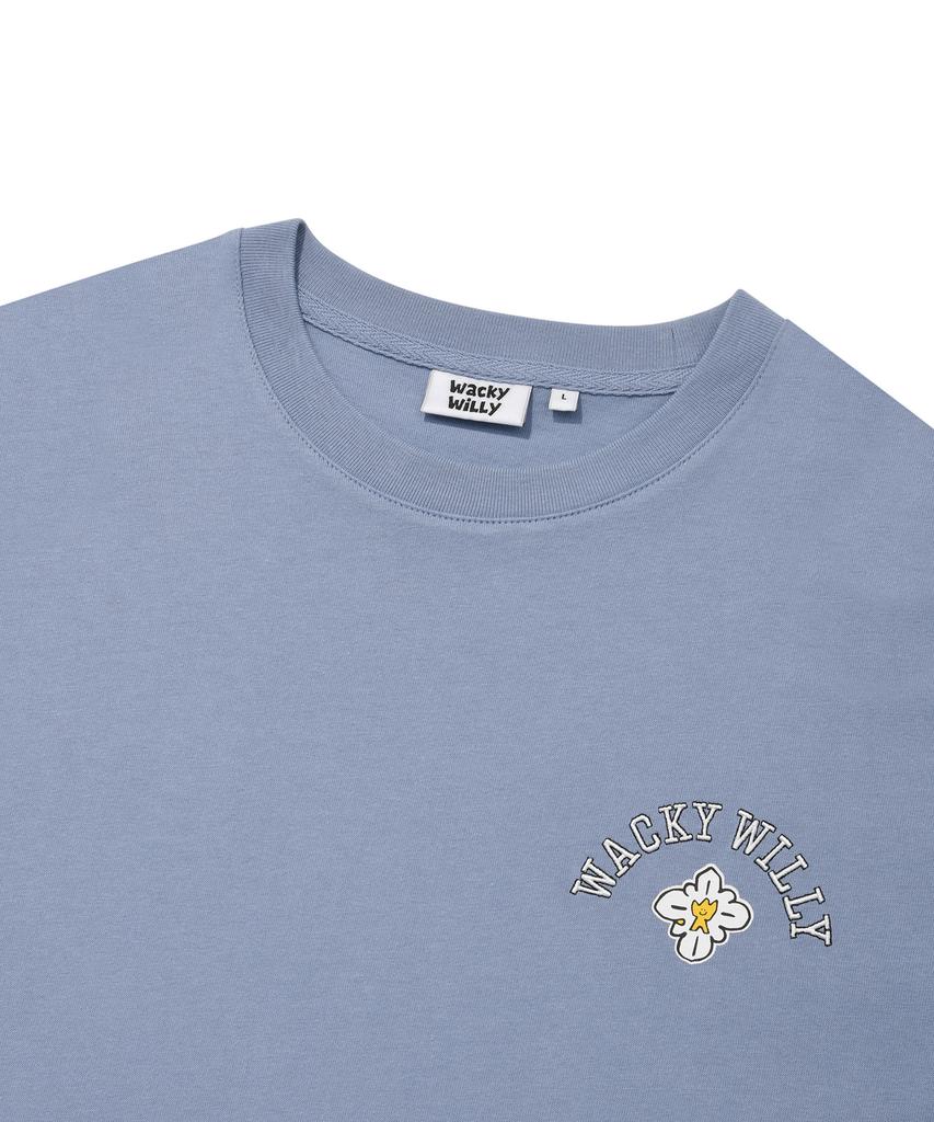 WACKY WILLY Kiki Arm Graphic Long Sleeve Light Blue