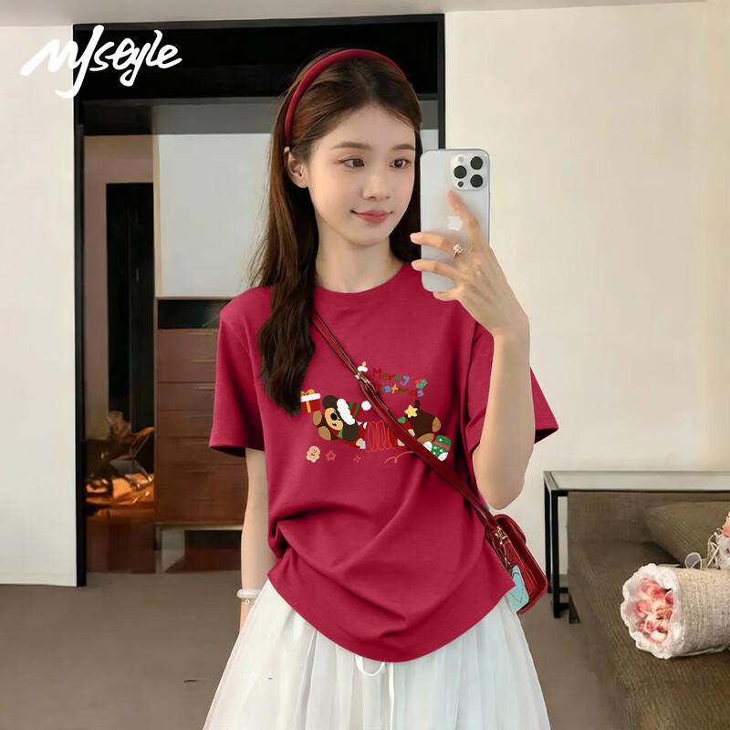 MJ STYLE Women s Printed Cotton Short Sleeve T-Shirt 2XL