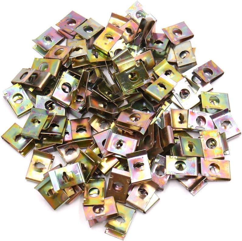 Metal U-Type Clips for Car Motorcycle Bumper Fender Trim Panel Fastener Leaf Board Fastener Anti-rust Grommet Screw Clip Gasket