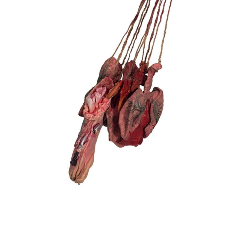 652F Realistic Blood Splattered Hands Feet Organ Decorations Durable Latex Hanging Ornament For Horror Home Display