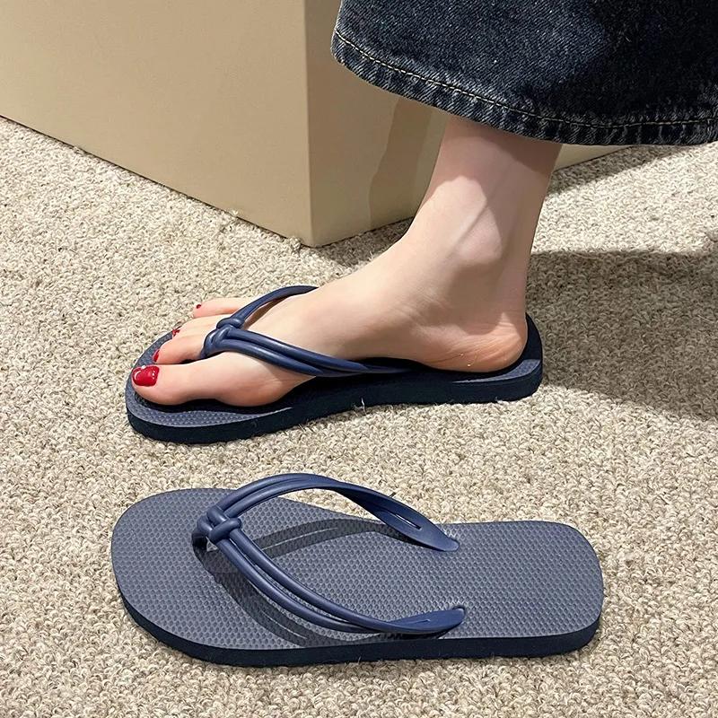 Damen Flip-Flops Sommerschuhe, Bonbonfarben, Flache Sandalen für Damen, Zum Hineinschlüpfen, Anti-Rutsch Weiche Sohle, Strand Komfortschuhe