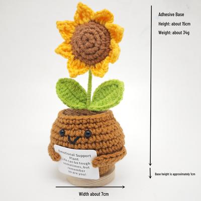 Sunflower Handmade Knit Flower Pot Ornament - Positive Energy Bestseller Series