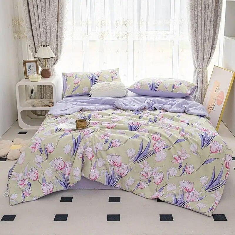 

Новое мягкое и удобное летнее одеяло с пузырьковым хлопковым принтом, комплект из четырех предметов 150x200cm1 pieces