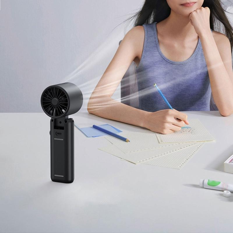 Portable Foldable Desk Fan USB Rechargeable Cordless Fan With Adjustable 5 Speed For Home Office Travel Bedroom