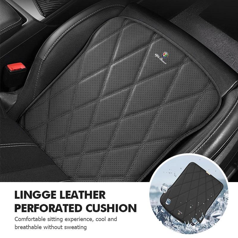 Perforated Leather Car Seat Cushion Non-slip Heightening Pad For Alfa Romeo GT Stelvio F1 Brera Volante Tonale Gloria Disco zq9