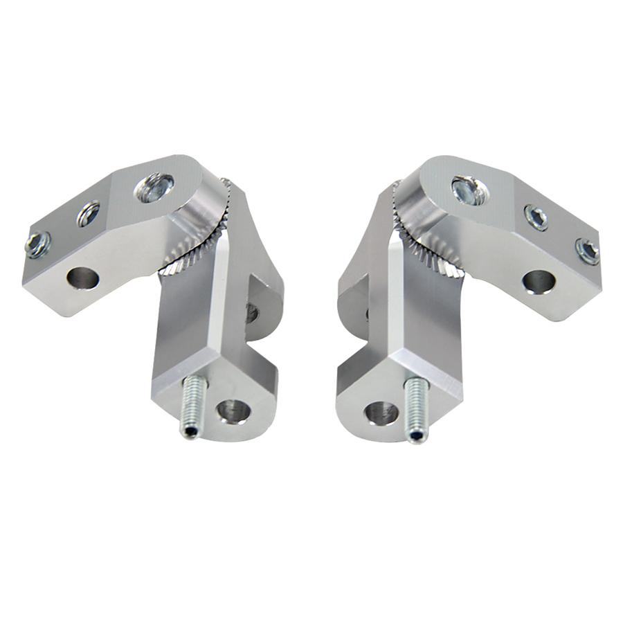 2PC Universal Silver Aluminum Motorcycle Foot Peg Passenger Footpeg Lowering Kit
