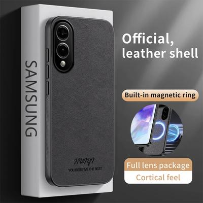 Magsafe Case for Samsung Galaxy S25 EDGE Advanced Business Leather Letter Shockproof Back Cover Washable Dustproof  Anti-Glare