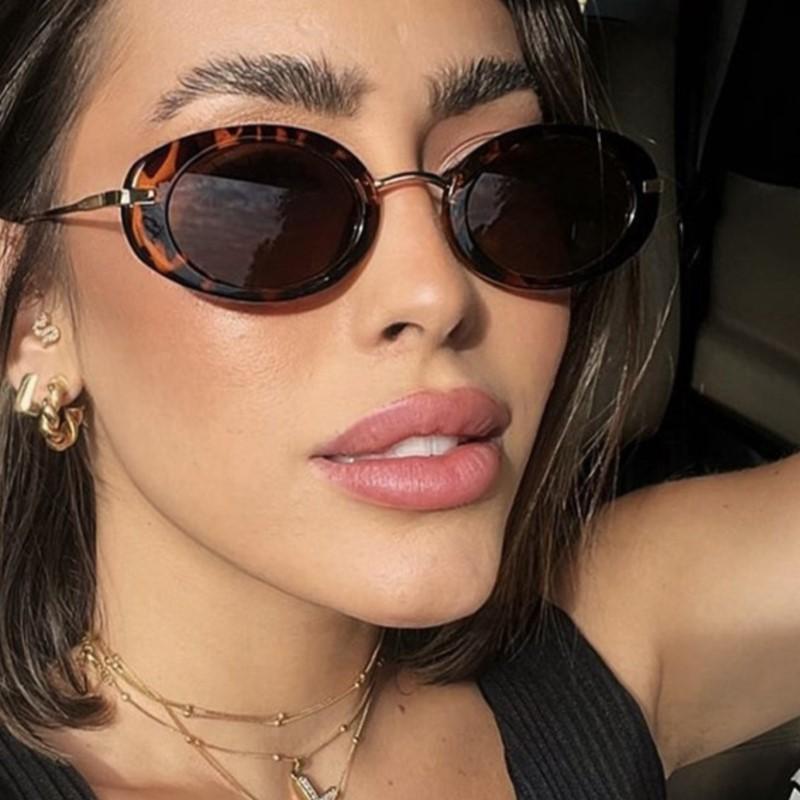 Retro Oval Women Sunglasses Vintage Small Round Design Sunglasses Women'S Shades Fashion Ladies Shades Uv400