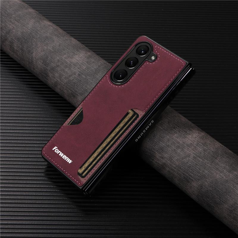 

EUCAGR Роскошный чехол из ПУ-кожи для телефона Samsung Galaxy Z Fold 7 6 5 4 3 ZFold7 Ударопрочная мягкая задняя крышка для Galaxy Z Fold7 6 Z Fold 7 красный