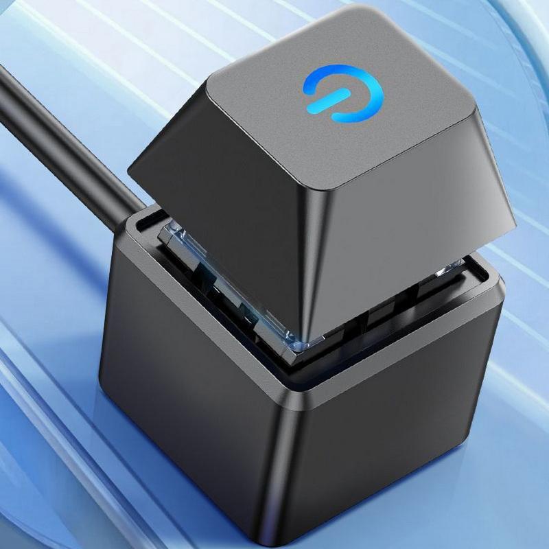 Pushbutton Desktop Computer Switch Pc Motherboard External Start Power 1.8M On/Off Button Extension Cable Round Startup Switch