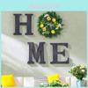 Lemon Home Wooden Door Sign Decor With Faux Flowers For Garden And Home Wall Hanging