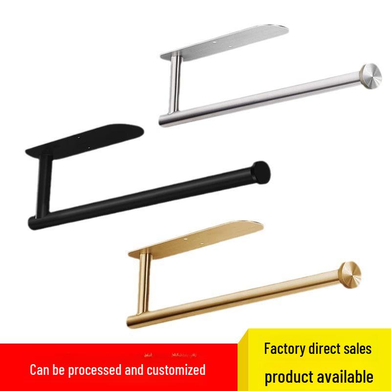 Stainless Steel Punch-Free Cabinet Holder for Napkins, Paper Towels, Plastic Wrap, and Toilet Paper Rolls