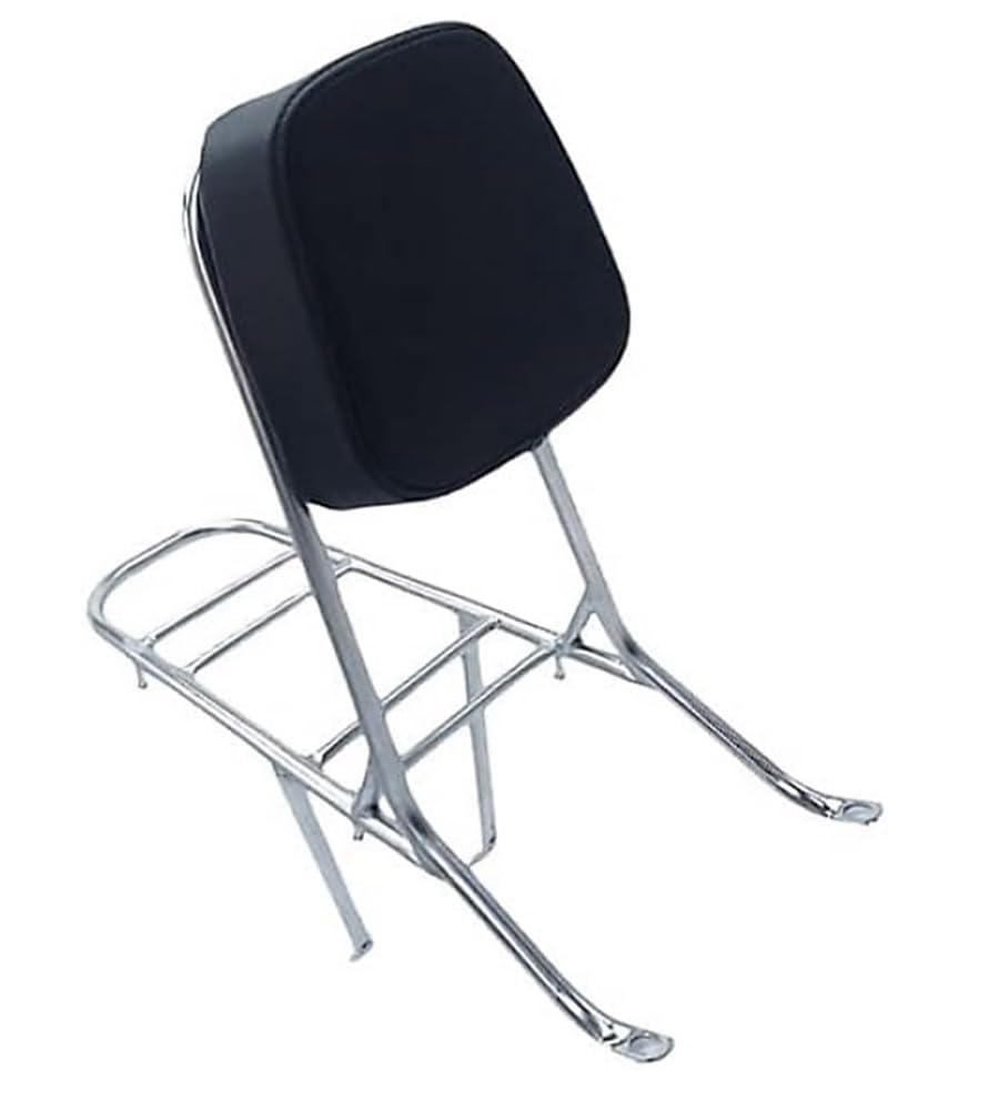 Compatible Honda Joker Sissy Bar with Rear Carrier and Universal Motorcycle Custom Aftermarket Parts 50/90cc Backrest, Chrome, Parts,