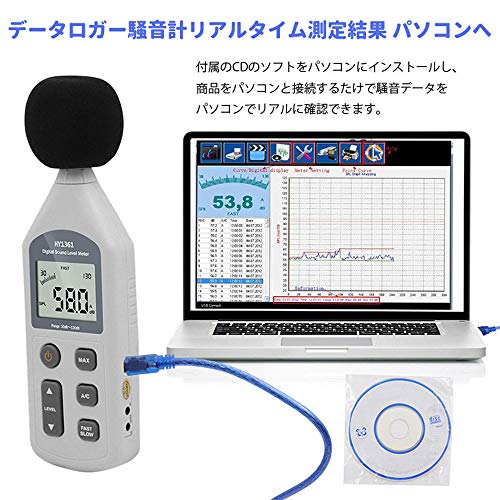 TATUM Digital Sound Level Meter, Noise Data Logger, Real-time Measurement Results Output to PC, 0.1dB Accuracy, Sound Meter