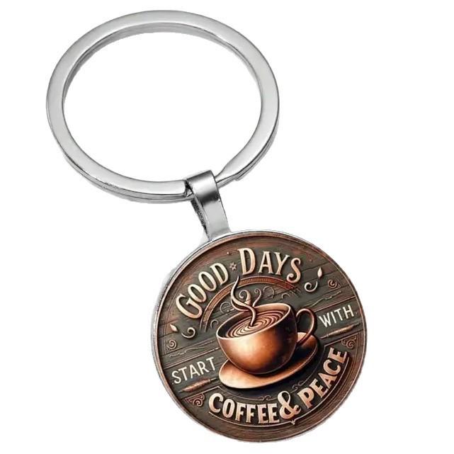 Vintage Coffee Cup Keychain With Zinc Alloy Material For Gift Giving And Souvenir Collectors