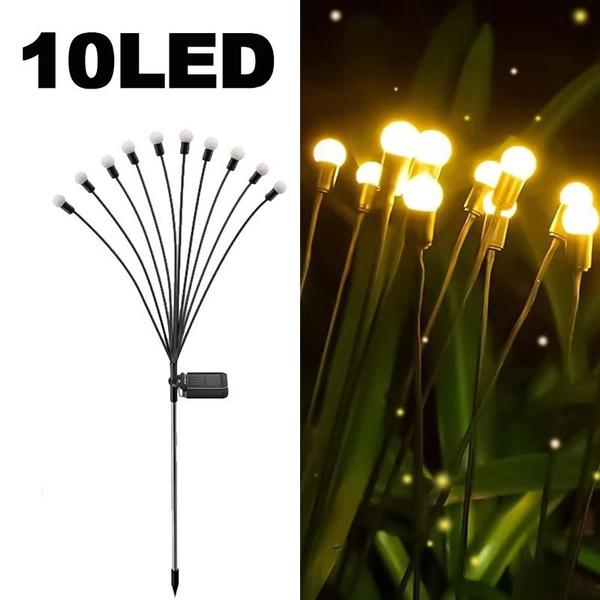 Upgrade 1/2/4 Stück Solar Glühwürmchen Lichter Außen Wasserdicht LED Garten Rasen Lampe Solar Schwingend Sonnenlichtbetrieben Landschaft Hof Terrasse Dekoration