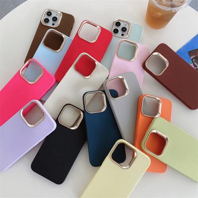 Étui de téléphone de luxe en silicone avec texture cuir couleur bonbon pour iPhone 11 12 13 14 15 16 Pro Max Plus Mat Doux Antichoc