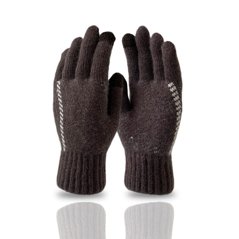 Thickened Knitted Woolen Gloves Touchscreen Full Finger Gloves Fashion Men Knitted Gloves  Sports