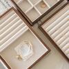 Counter Jewelry Display Tray Large Capacity Ring Earrings Display Trays Showcase Wooden Women's Jewelry Organizer Displays Props