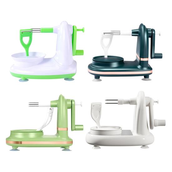 Fruit Peeler Slicer with Stainless Steel Blade Suction Base Ergonomic Handle Manual Rotating Vegetable Fruit Peeling Machine Kitchen Gadgets