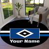 Blue Diamond Emblem Custom Name Round Area Rug Carpet Rug For Living Room Bedroom Sofa Playroom Decor Nonslip Floor Mat