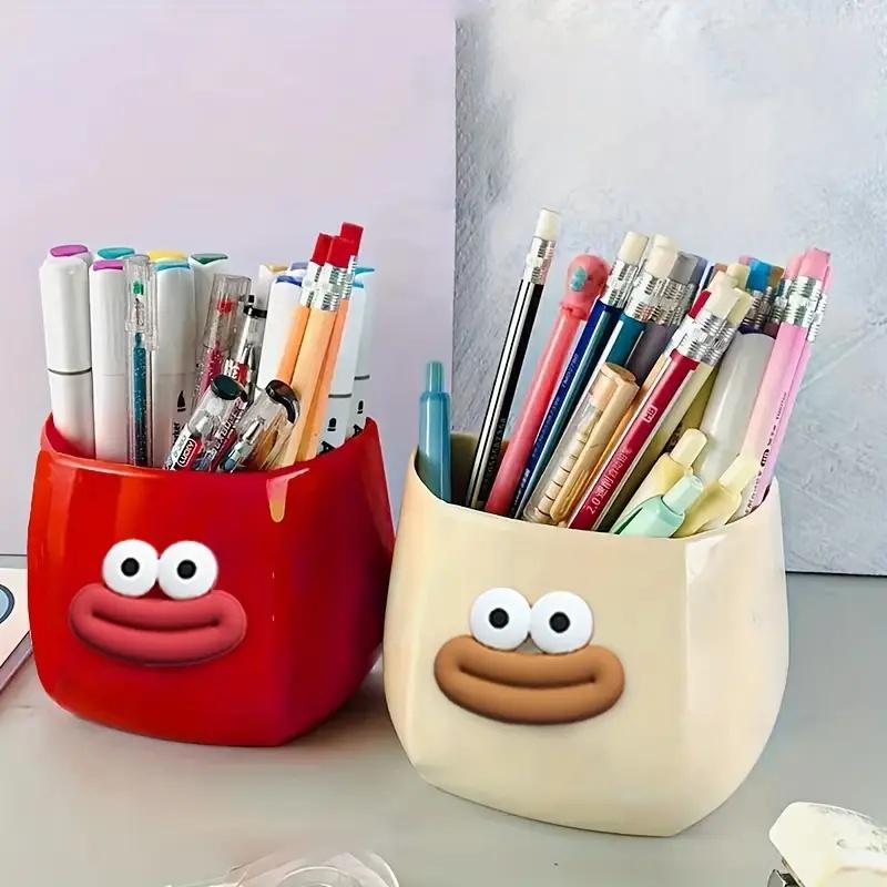 Magnetic Multi-Functional Storage Box Desktop Storage Space Pen Holder with Stickers Organizer for Home Office Kitchen Bathroom