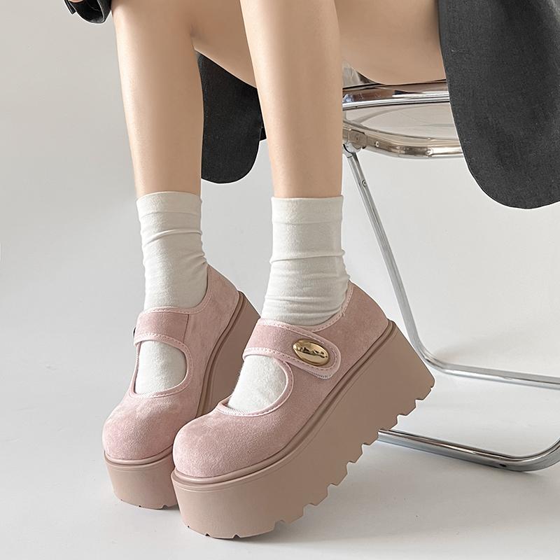 Platform Thick Bottom JK Women Mary Jane Shoes Elegant Buckle Dress Spring Autumn Single Footwear
