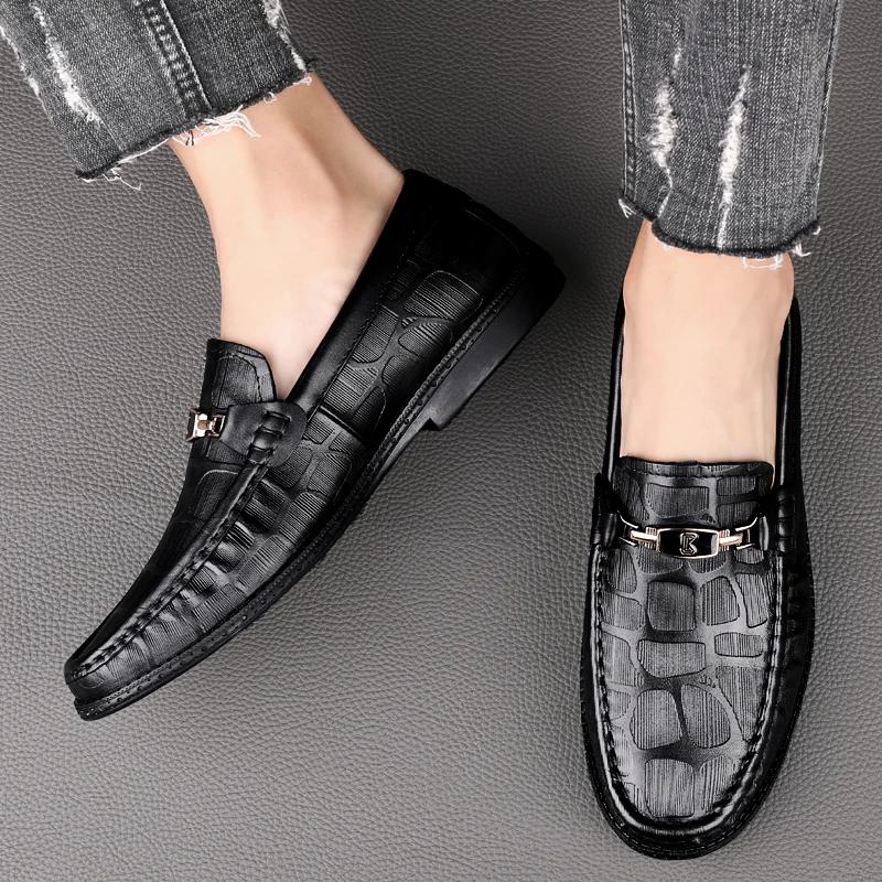 Fashion High Quality Men Shoes Genuine Leather Men's Casual Shoes Brand Driving Shoes Male Comfortable Loafers Men All-match Moccasins