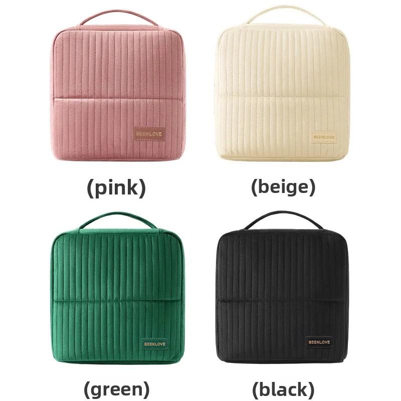 Upright Makeup Bag Large Capacity Portable Cosmetic Organizer Travel Toiletry Case with Handle Women Portable Cosmetic Case