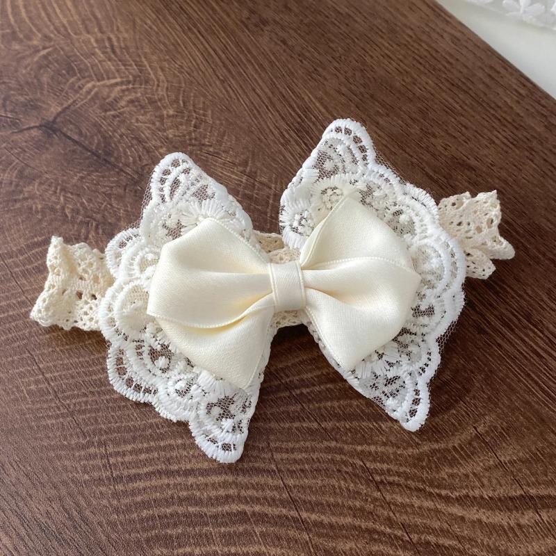 Baby Lace Headband Soft Breathable Bow Design Comfortable Head Protection Hair Accessory for Newborn Photography Props