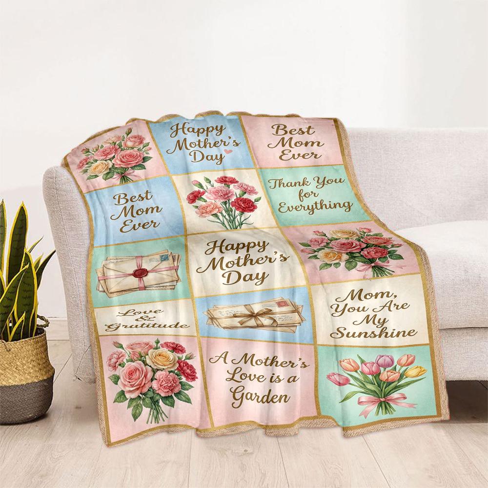 Mom's Heart And Love Blanket Suitable for Sofas,travel, Living Rooms Also a Good Gift for Friends and Family Suitable for All Seasons.