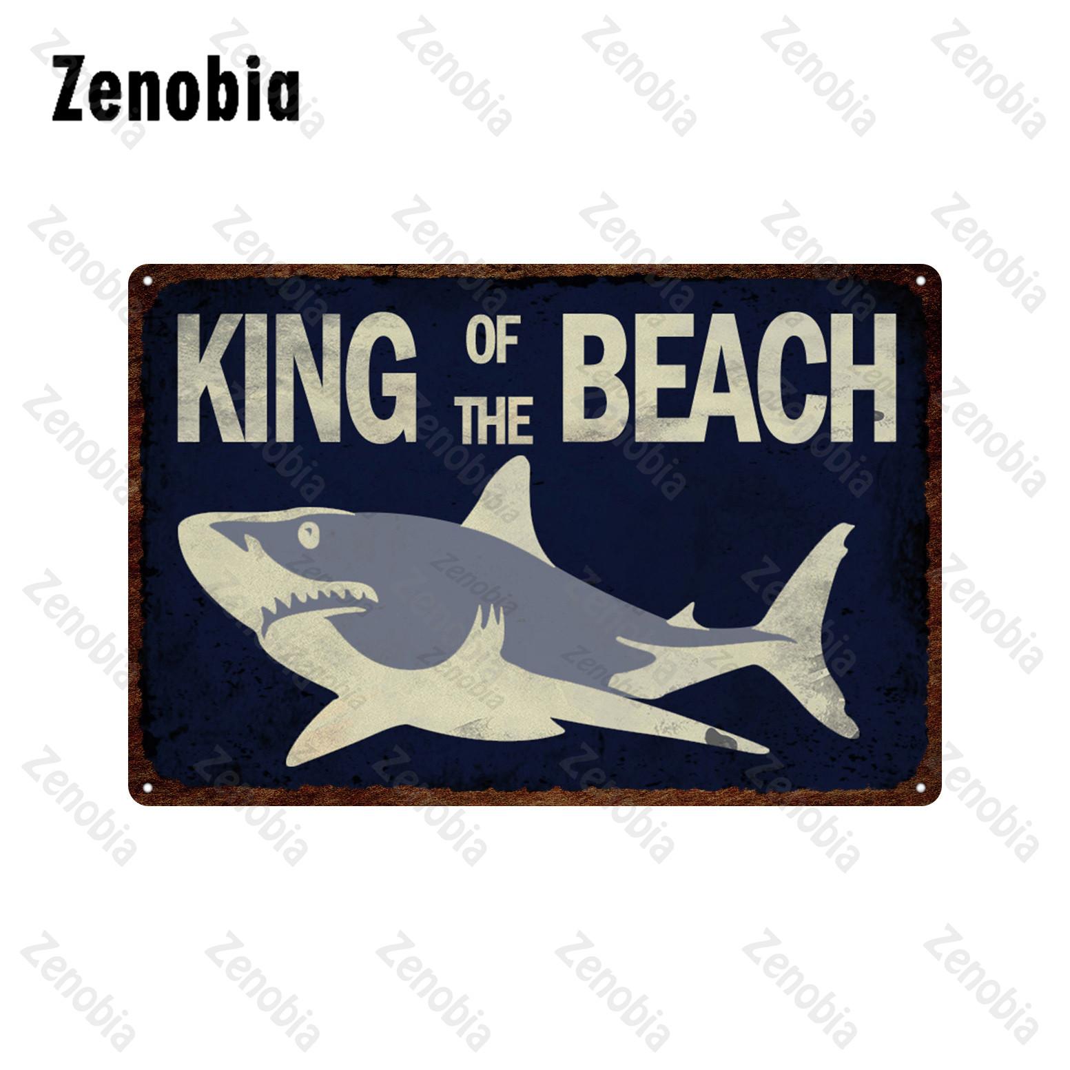 Металлический знак «Акула», предупреждение «Осторожно, зона акулы», металлический плакат, винтажный декоративный жестяной знак, табличка, аквариум, домашний декор стены 20x30cm