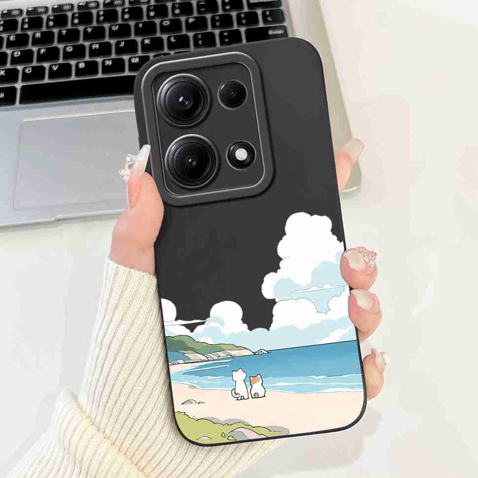 Simple Silicone Case For Redmi Note14S 4G Cute Panda Rabbit Shockproof Back Cover Note14 For Xiaomi Redmi Note 14 14S Cases