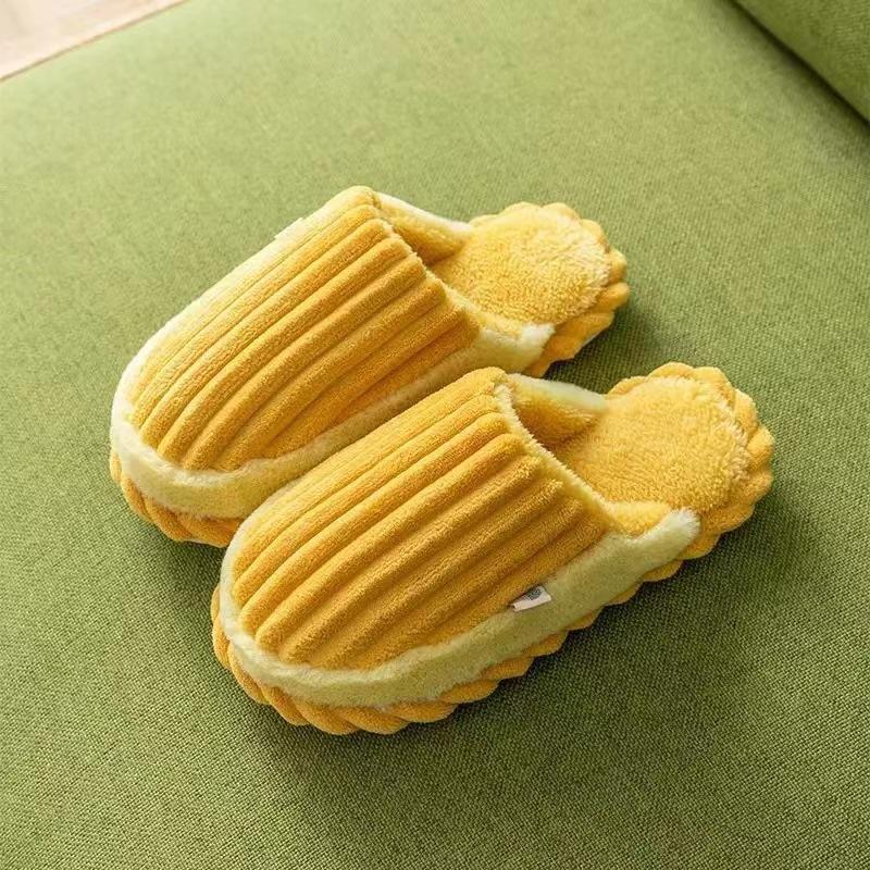 New cotton slippers women's home thick-soled warm indoor floor confinement shoes non-slip couple autumn and winter shoes men