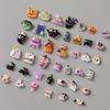50/100Pcs Kawaii Halloween Nail Charms Cartoon Pumpkin Ghost Cat Mixed Sized Resin Ornaments Cute Spider Web Bat Nail Decor