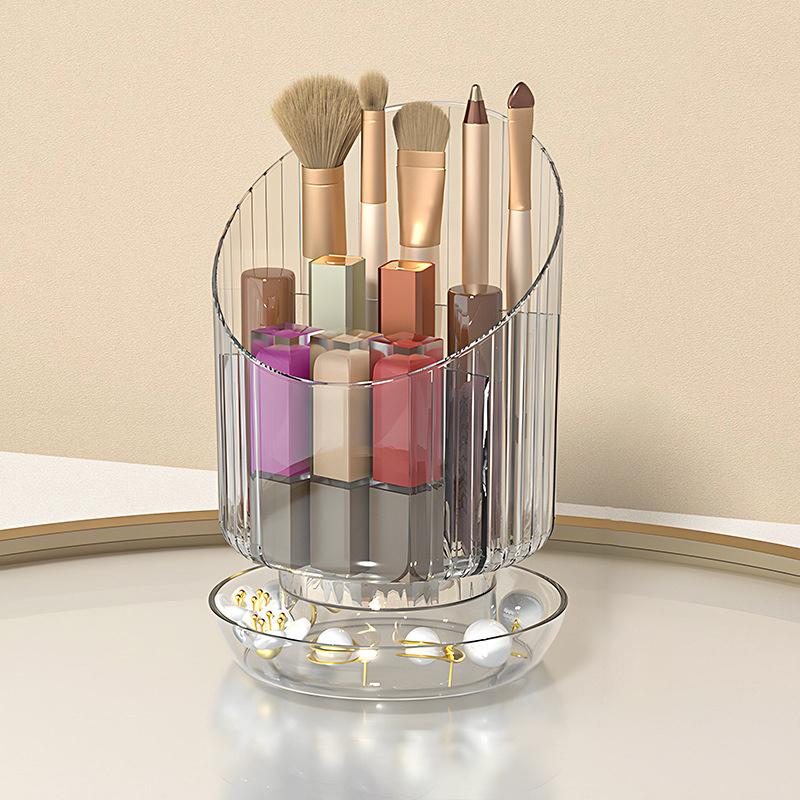 

360° Rotating Makeup Brush Holder Luxury Cosmetic Organizer Lipstick Eyebrow Pencil Holder Eye Shadow Storage Box
