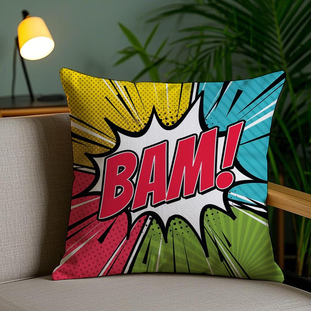 Welcome Omg Cushion Cover Plush Fabric Soft Double-Sided Printed Invisible Zipper Sofa Pillow Case Home Decor