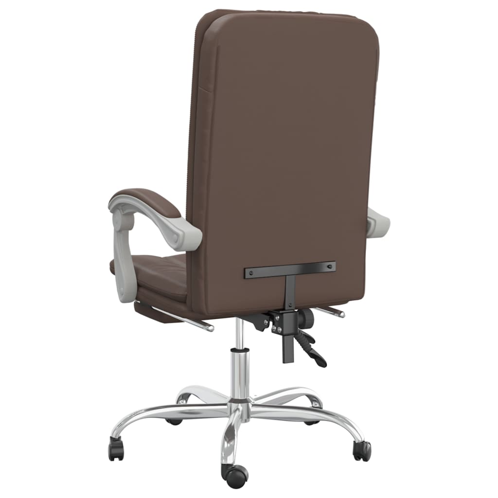 Vidaxl Foldable Office Chair, Brown, Faux Leather