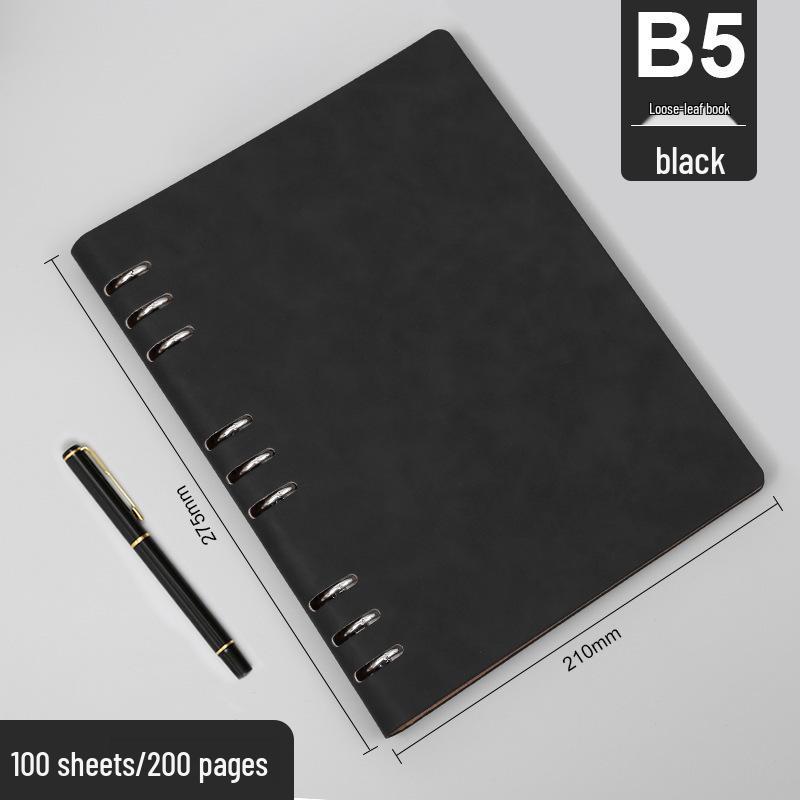 A5/B5 Loose-leaf Notepad: Business Meeting Notebook with Detachable Pages and Custom Logo Printing