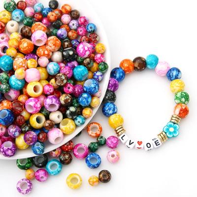 30/50/100Pcs Acrylic Beads Macro Hole Flower Beads Spacer Loose Beads for Jewelry Making