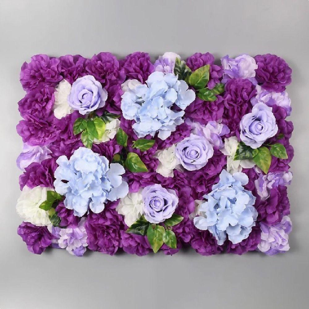 Handmade Artificial Flower Wall Panels 60X40cm Silk Rose Flower Wall  Stage Supplies