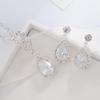 European-American Fashion Jewelry: Claw Chain Rhinestone Crystal Water Drop Necklace & Earring Set