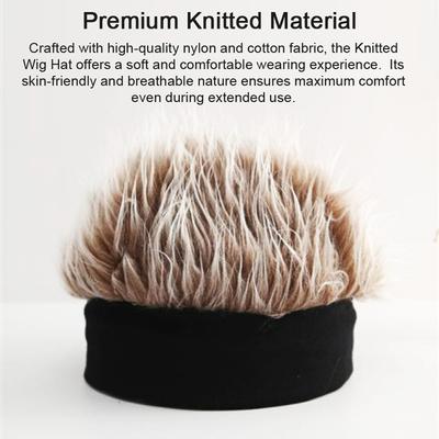 Cappello per parrucca Divertente berretto lavorato a maglia Parrucca Fascia per capelli Novità Cappello per capelli Comodo e traspirante per uomini e donne Tutti
