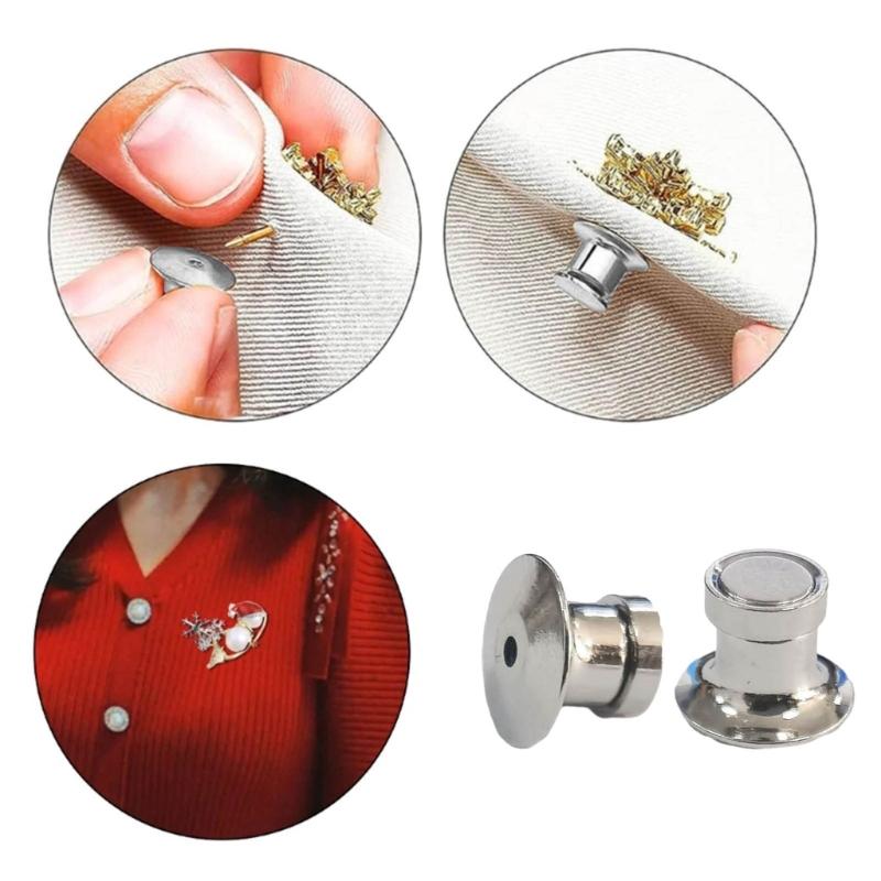 10pc Locking Pin Backs Lock Pin Keepers Clasp Magnetic Metal Pin Locks Back DIY Accessories Buckle Brooch Safety Pin Cap